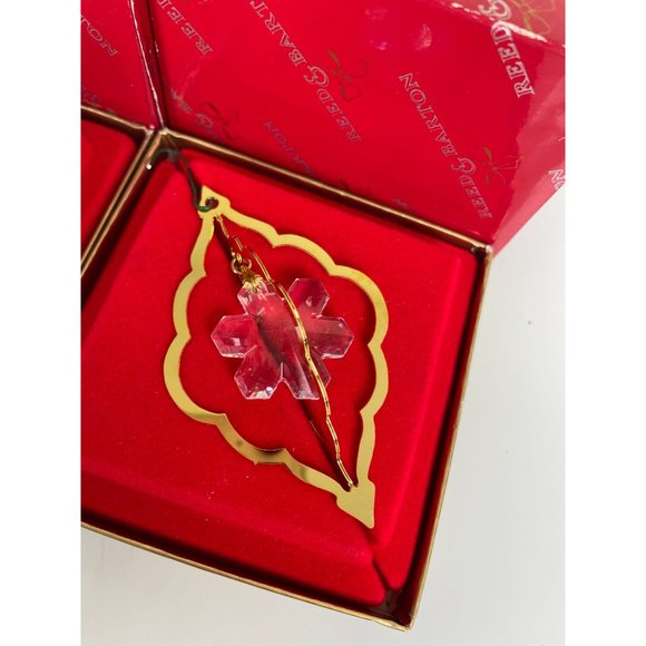 Set of 2 Reed & Barton Gold & Crystal Christmas Tree Ornaments - Picture 7 of 12